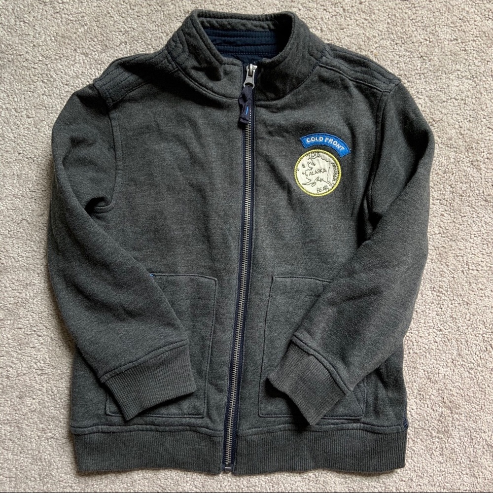 Boys OshGosh zip up sweatshirt gray 5T